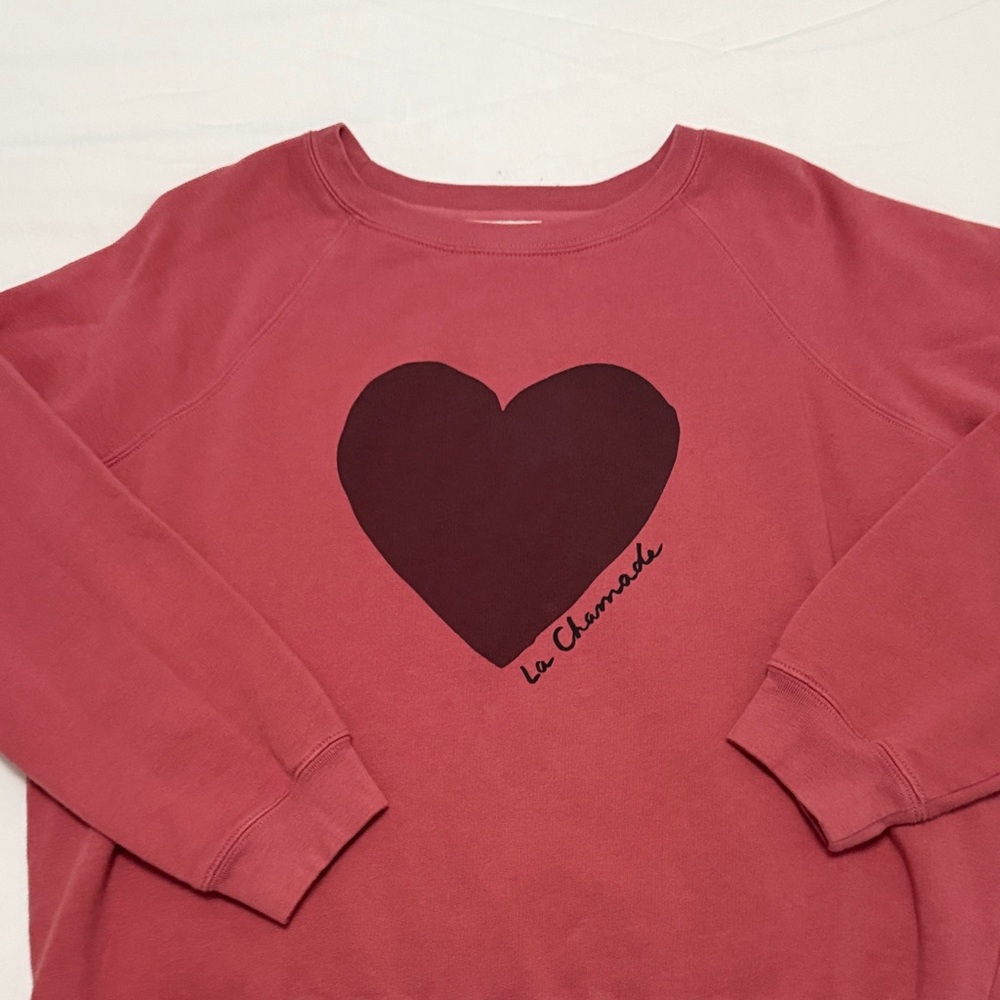 Sezane Red Sweatshirt with Heart Design